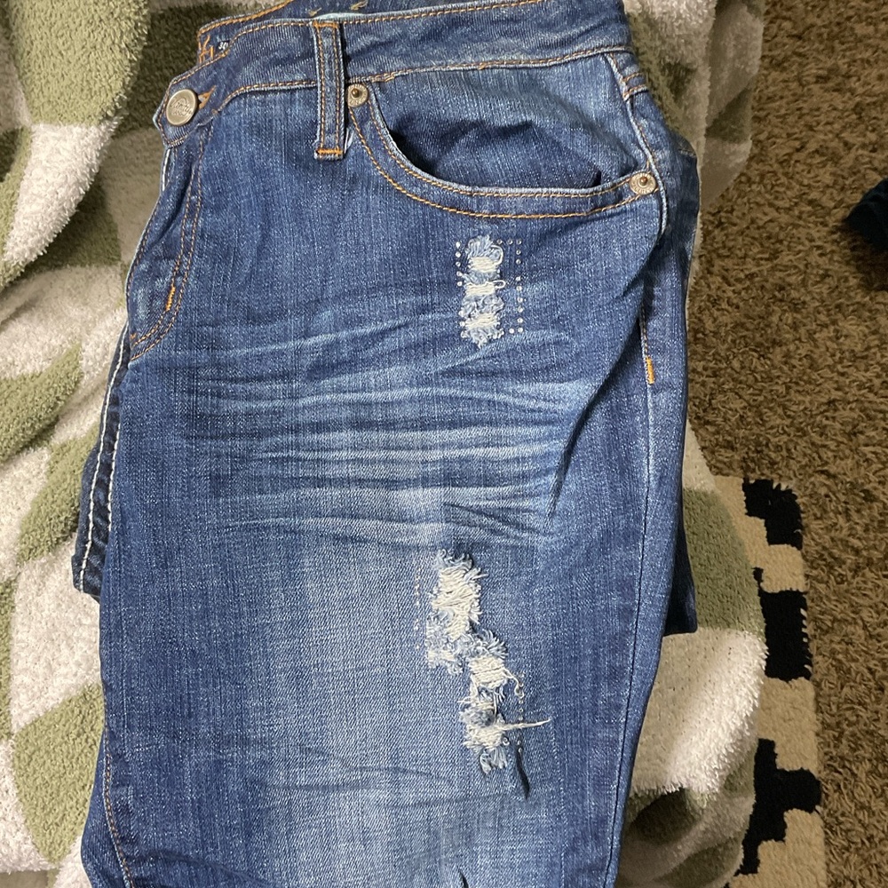 Vanity Blue Distressed Boyfriend Jeans